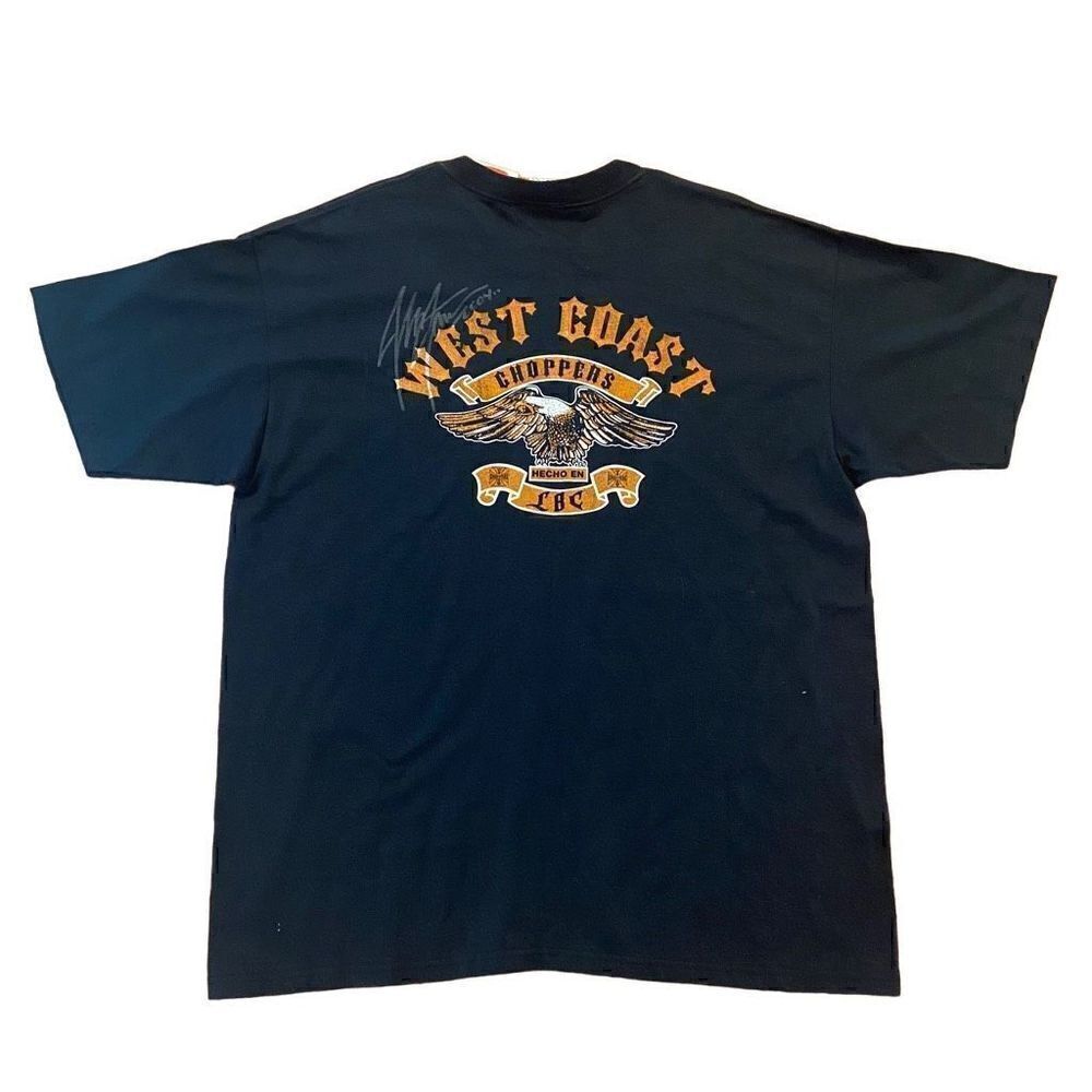 NEW West Coast Choppers JESSE JAMES AUTOGRAPH Black Tee XL Vintage Y2K